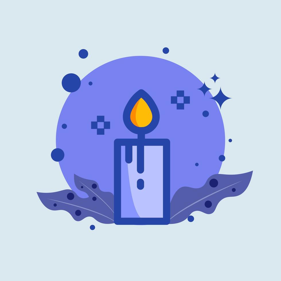 Candle flat illustration. Candlelight signs vector illustration.