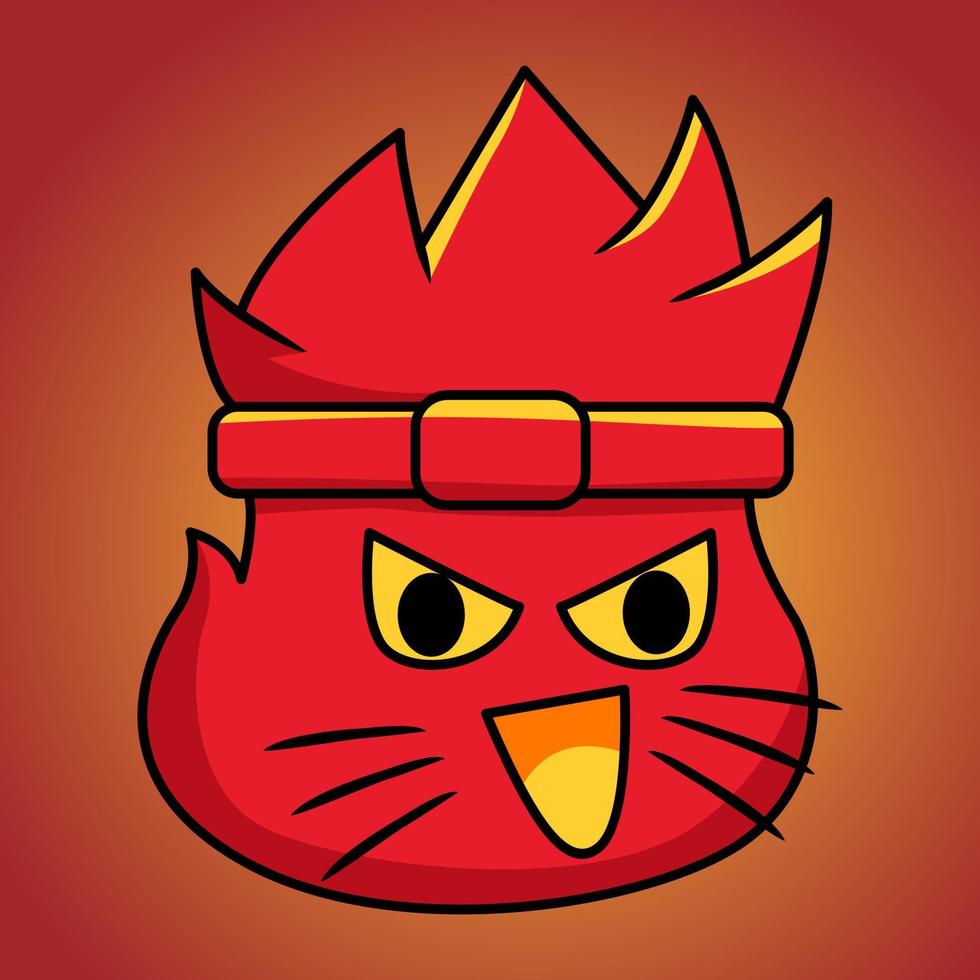 Fire emoji character cartoon illustration vector