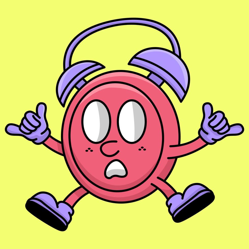 Cartoon cute round clock illustration vector