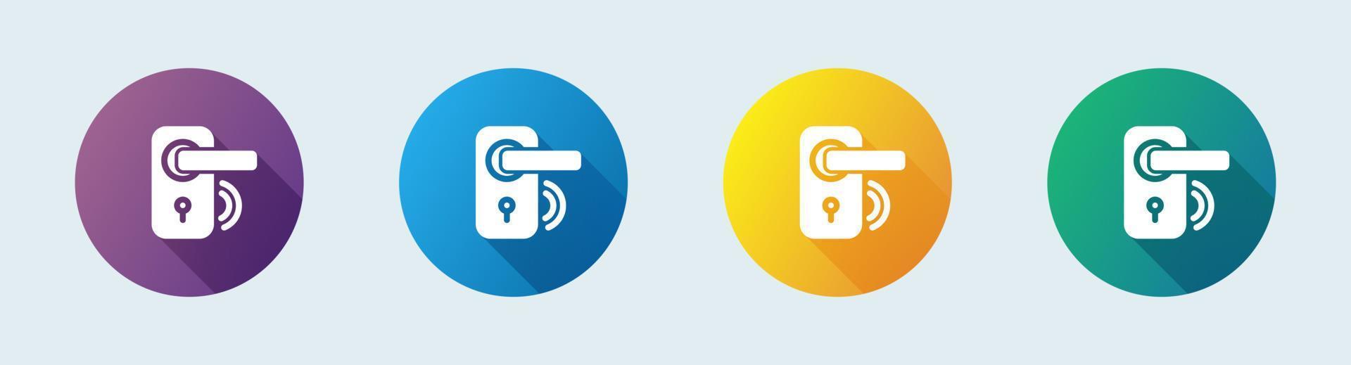 Door handle solid icon in flat design style. Lock signs vector illustration.