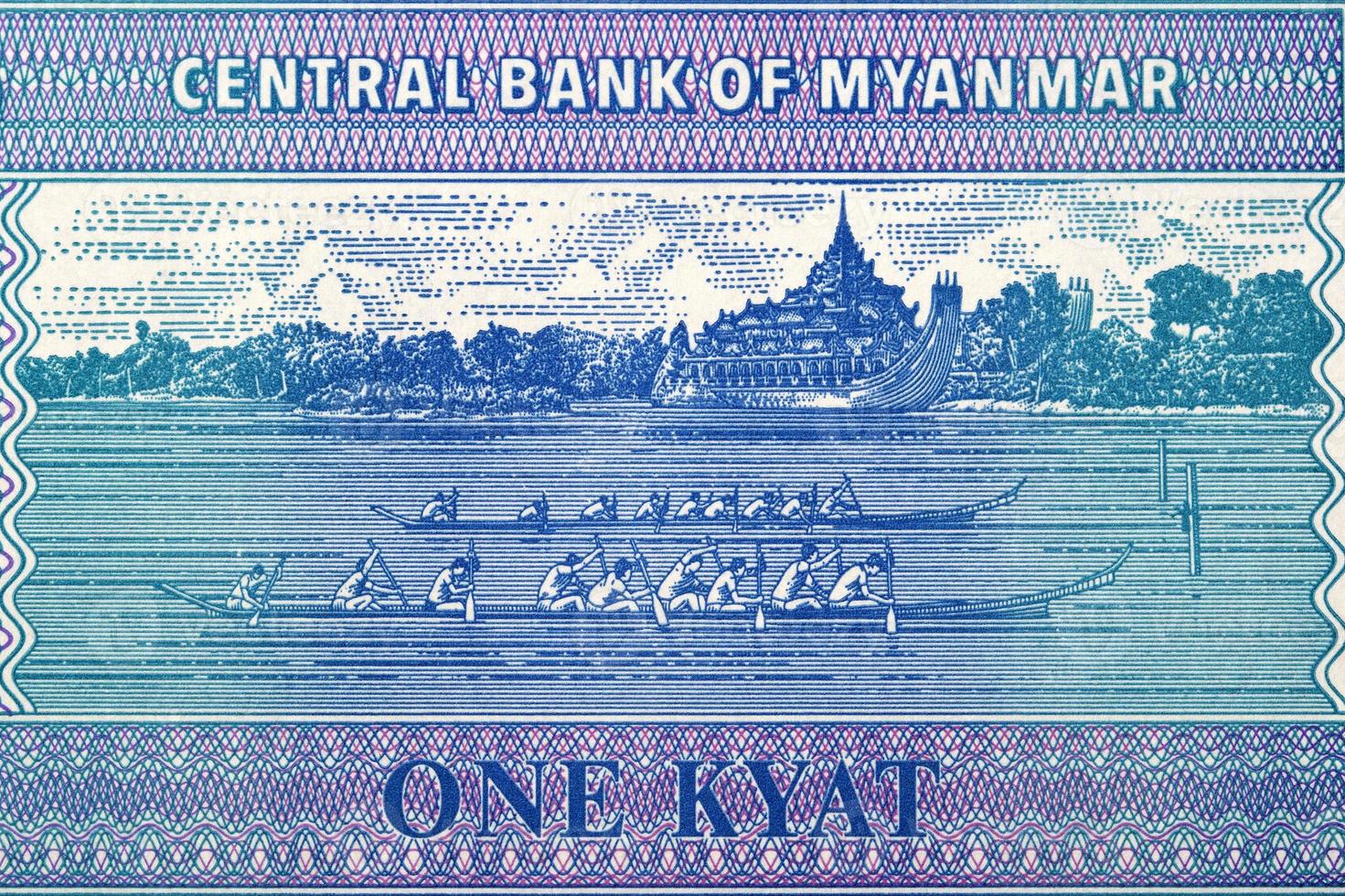 bote de remos a kandawgyi lago, Yangon desde myanmar dinero foto