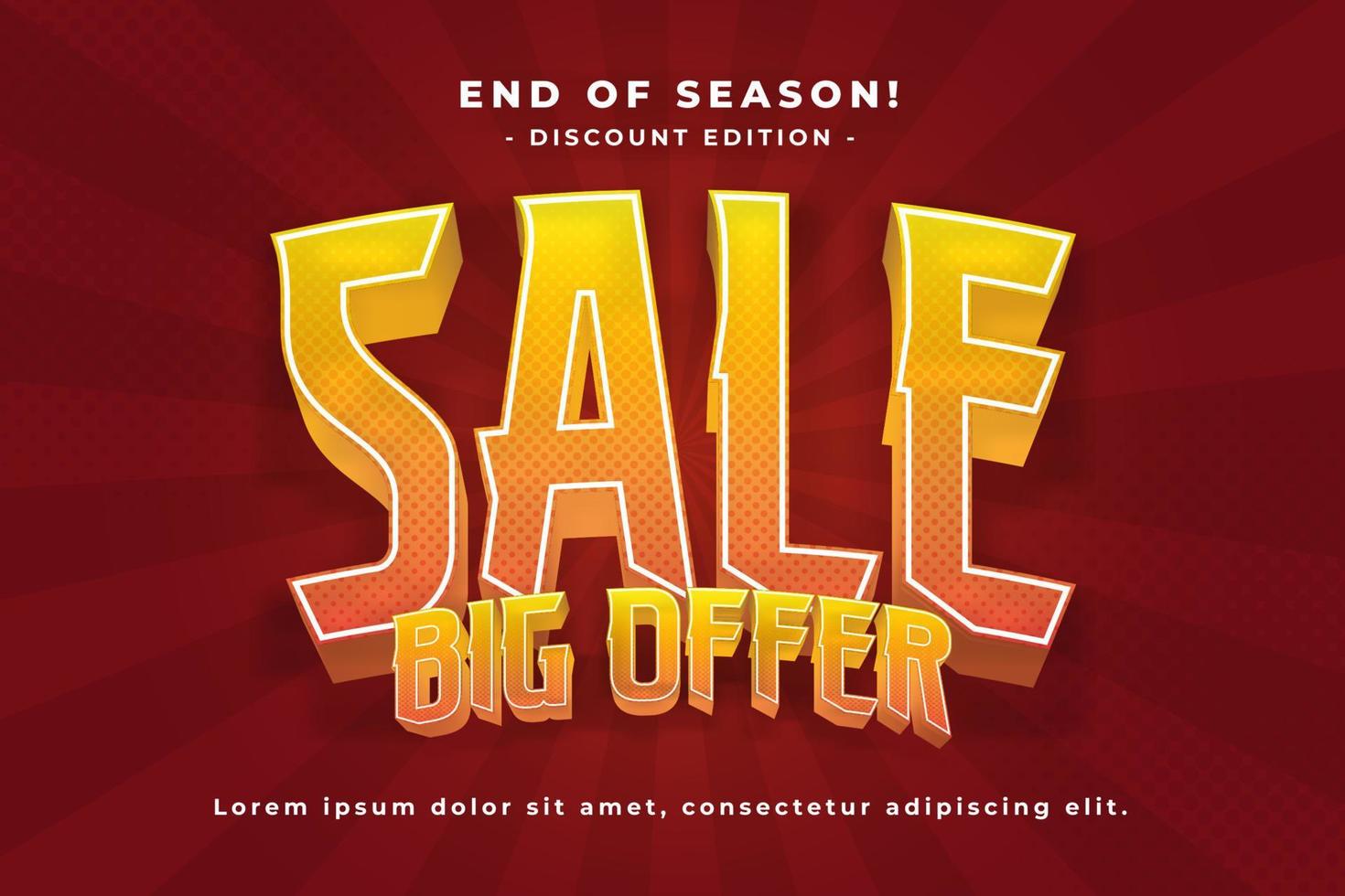 Sale Big Promo Text Effect vector