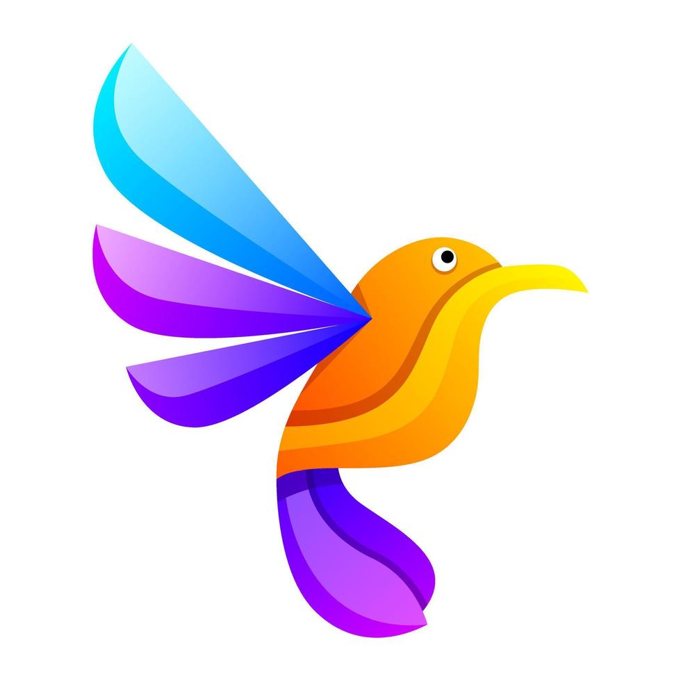 colorful bird gradient  logo design vector