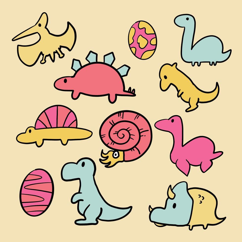 el dinosaurios personaje dibujos animados diseño haz conjunto vector imagen
