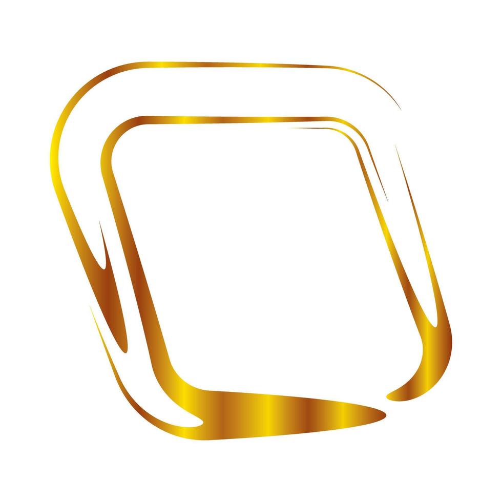 Golden Abstract Line Frame vector