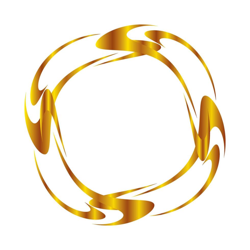 Golden Abstract Line Frame vector