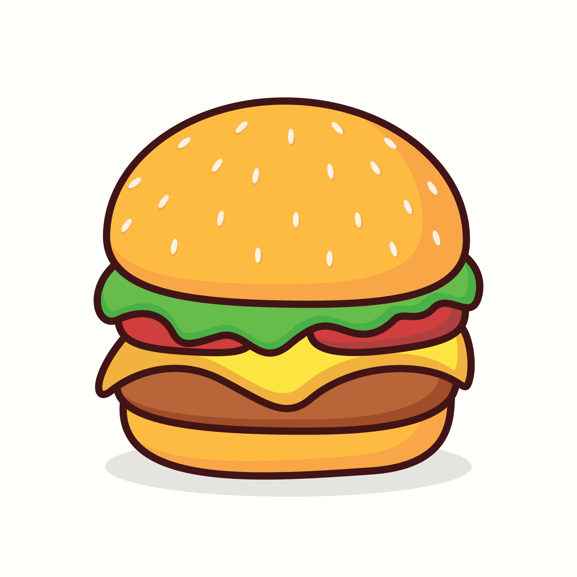 Cute burger cartoon icon vector illustration. Delicious ...