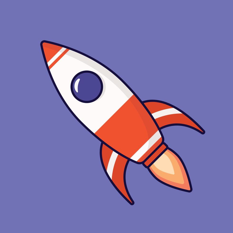 Cute rocket space ship cartoon icon vector illustration. suitable for templates, UI, web, mobile applications, posters, banners, leaflets