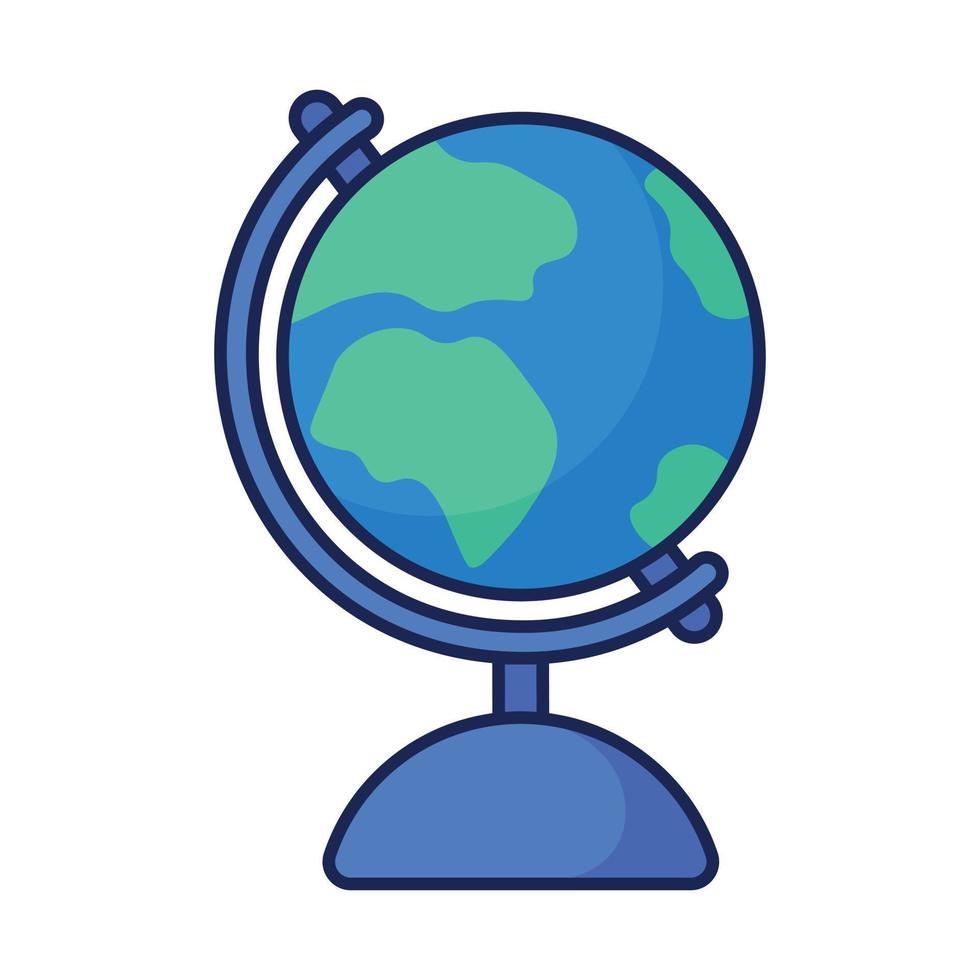 School globe cartoon icon vector illustration. School globus map icon. Education icon concept illustration