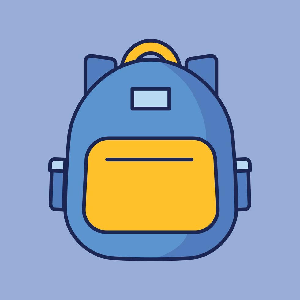 School backpack cartoon icon vector illustration. Education icon concept illustration