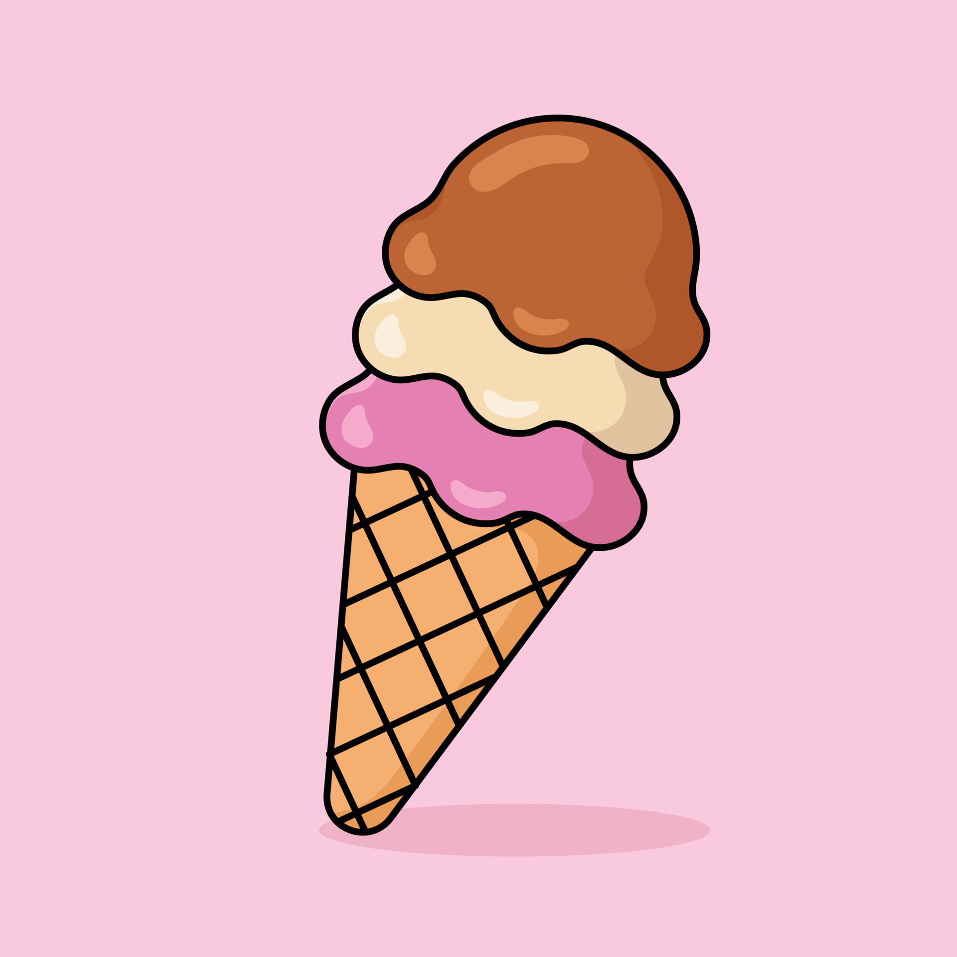 Ice cream scoops, vector icons  Ice cream scoops, Ice cream