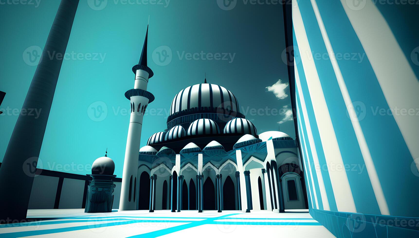 el azul mezquita, Estanbul, pavo. ai generado foto