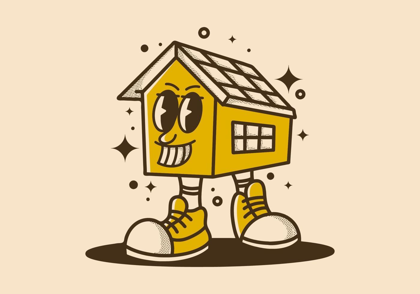 pequeño casa mascota personaje diseño en Clásico color vector