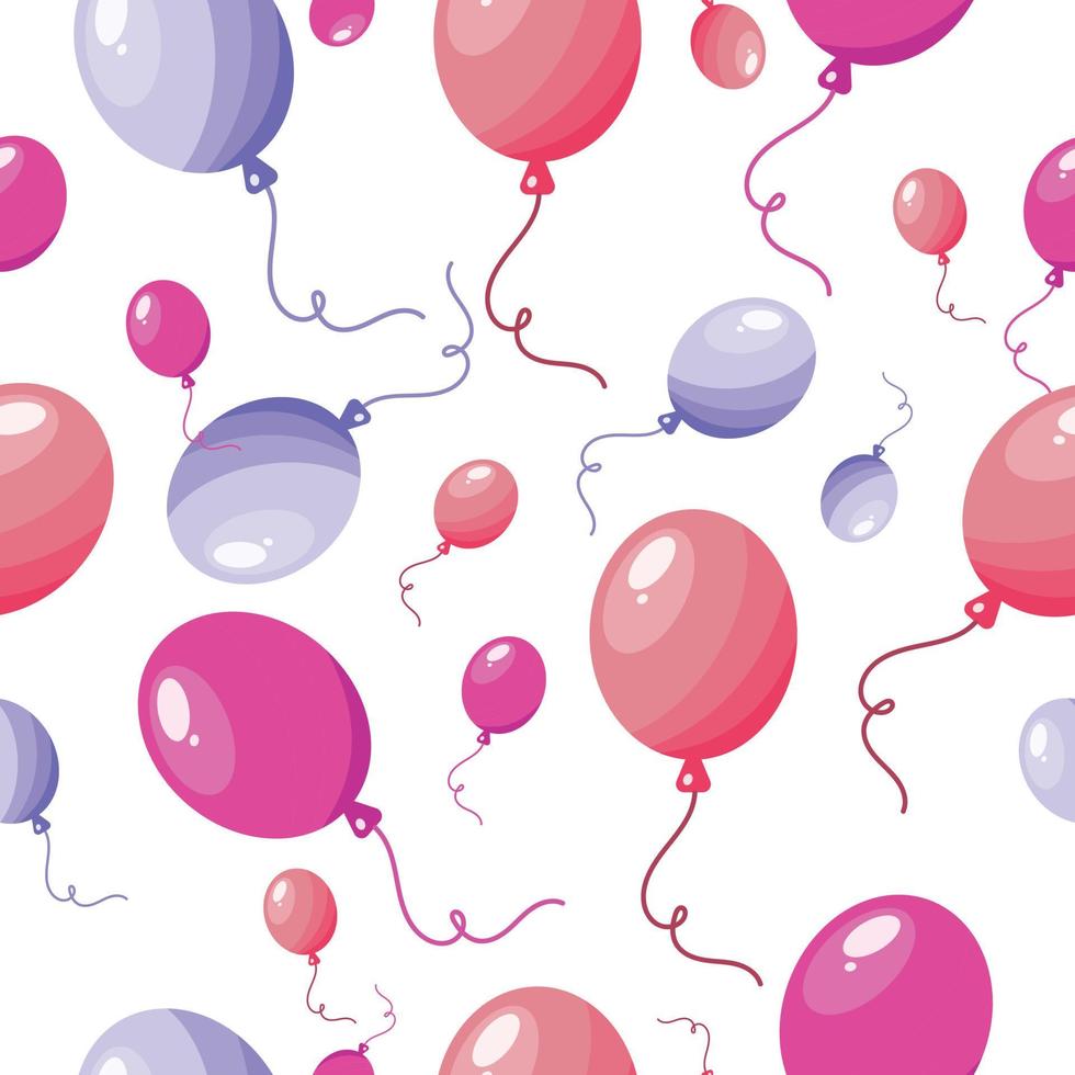 Vector festive seamless pattern with colorful balloons. Abstract background. The design concept of birthday greeting cards, holiday decorations, gift cards.