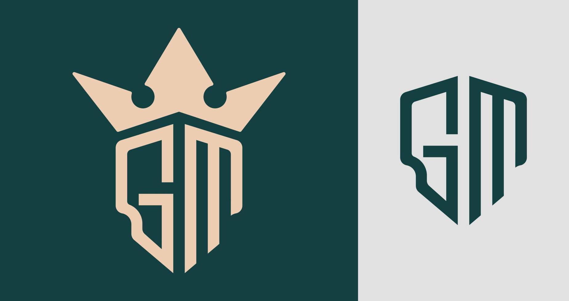 Creative Initial Letters GM Logo Designs. vector