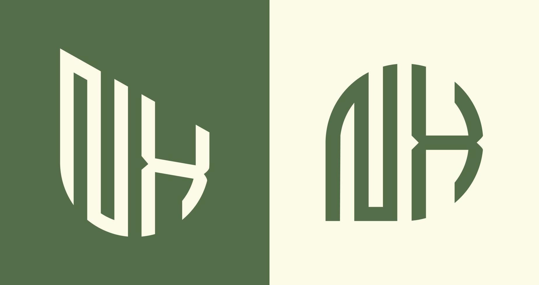 Creative simple Initial Letters NX Logo Designs Bundle. vector