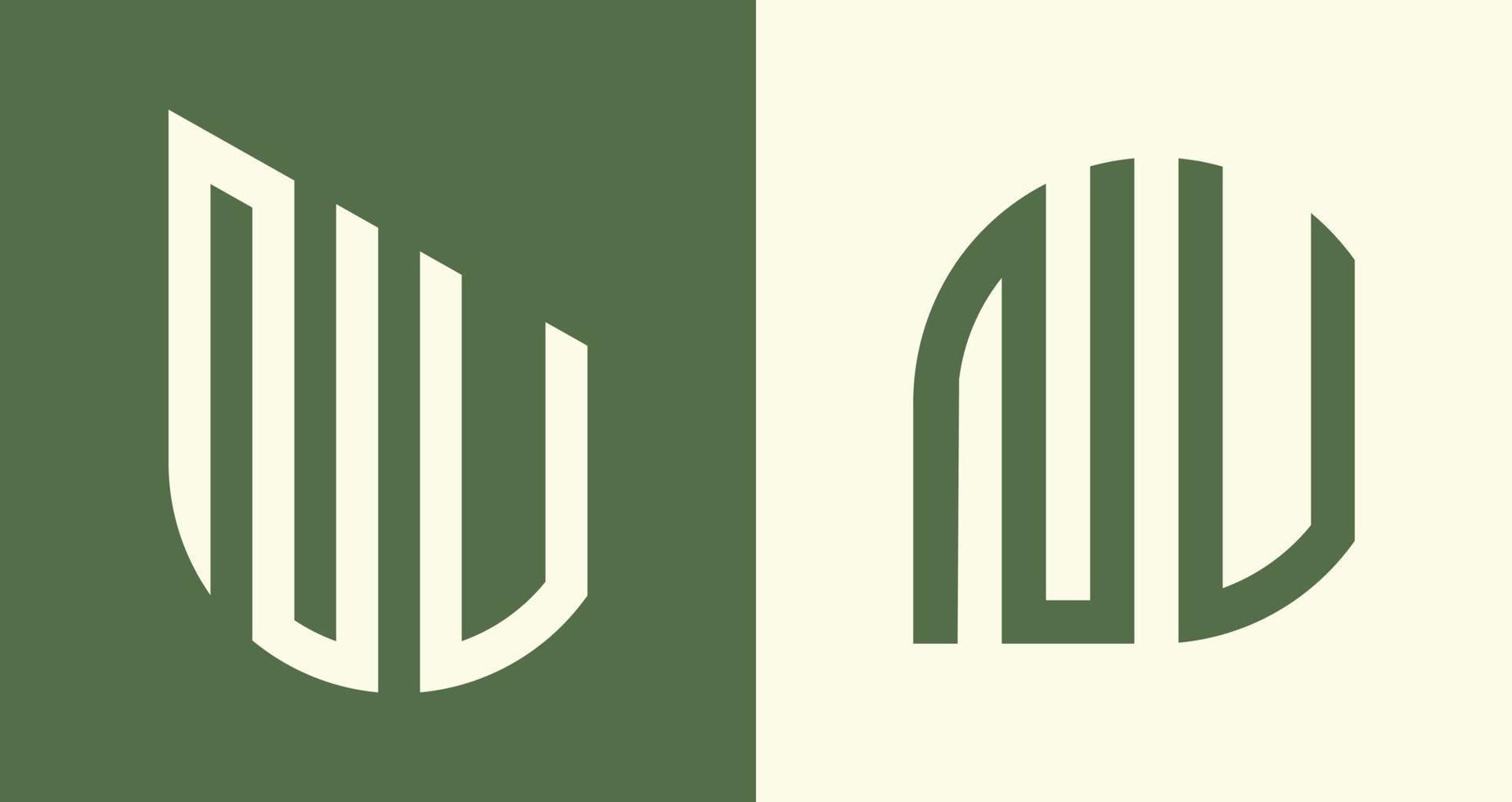 Creative simple Initial Letters NV Logo Designs Bundle. vector