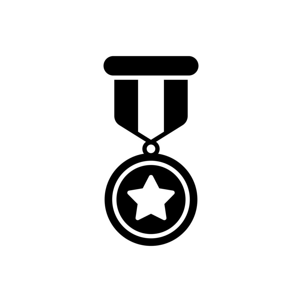 Medal icon for a sign of honor or appreciation for an achievement in the military or competition vector