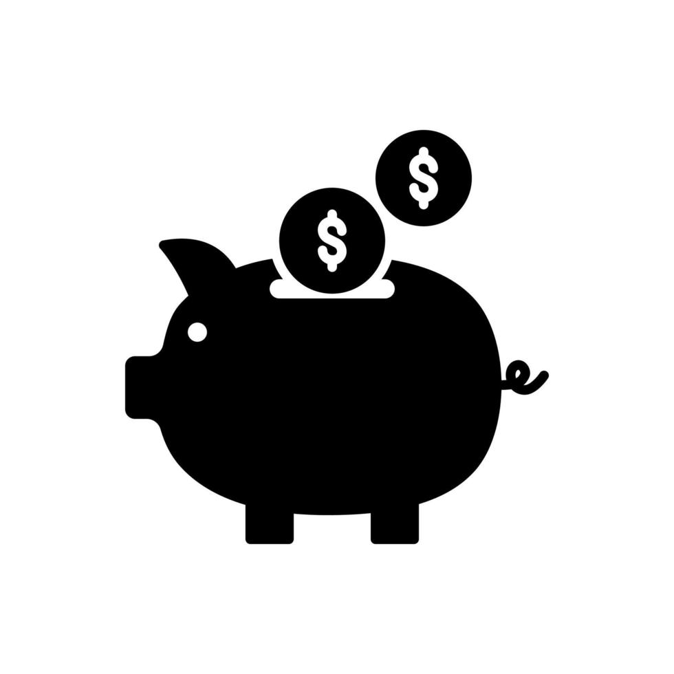 Piggy bank icon for saving money or coins vector