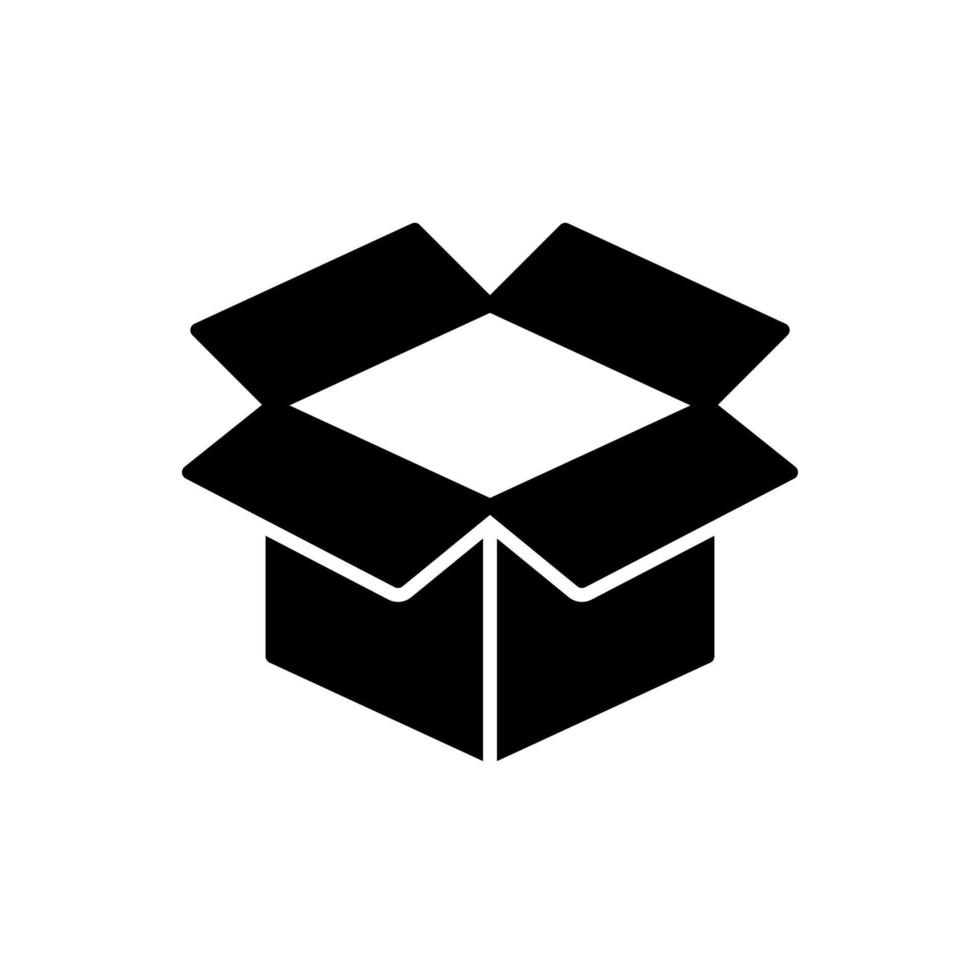 Opened cardboard box icon for shipping and packaging vector