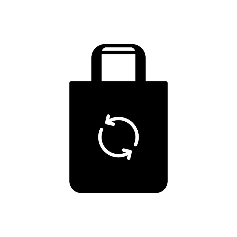 Eco-friendly icon tote bags that are easy to recycle and use to carry items such as groceries at the store vector
