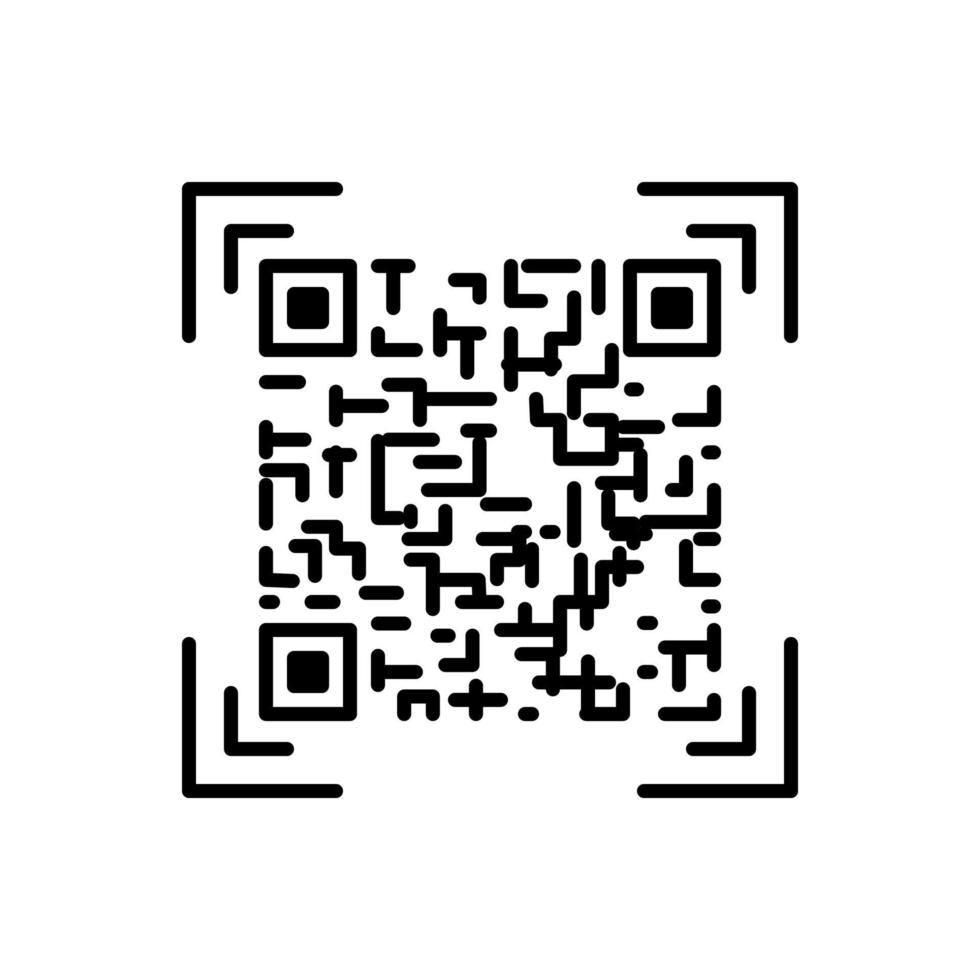 qr código icono a con rapidez escanear datos tal como códigos de barras vector