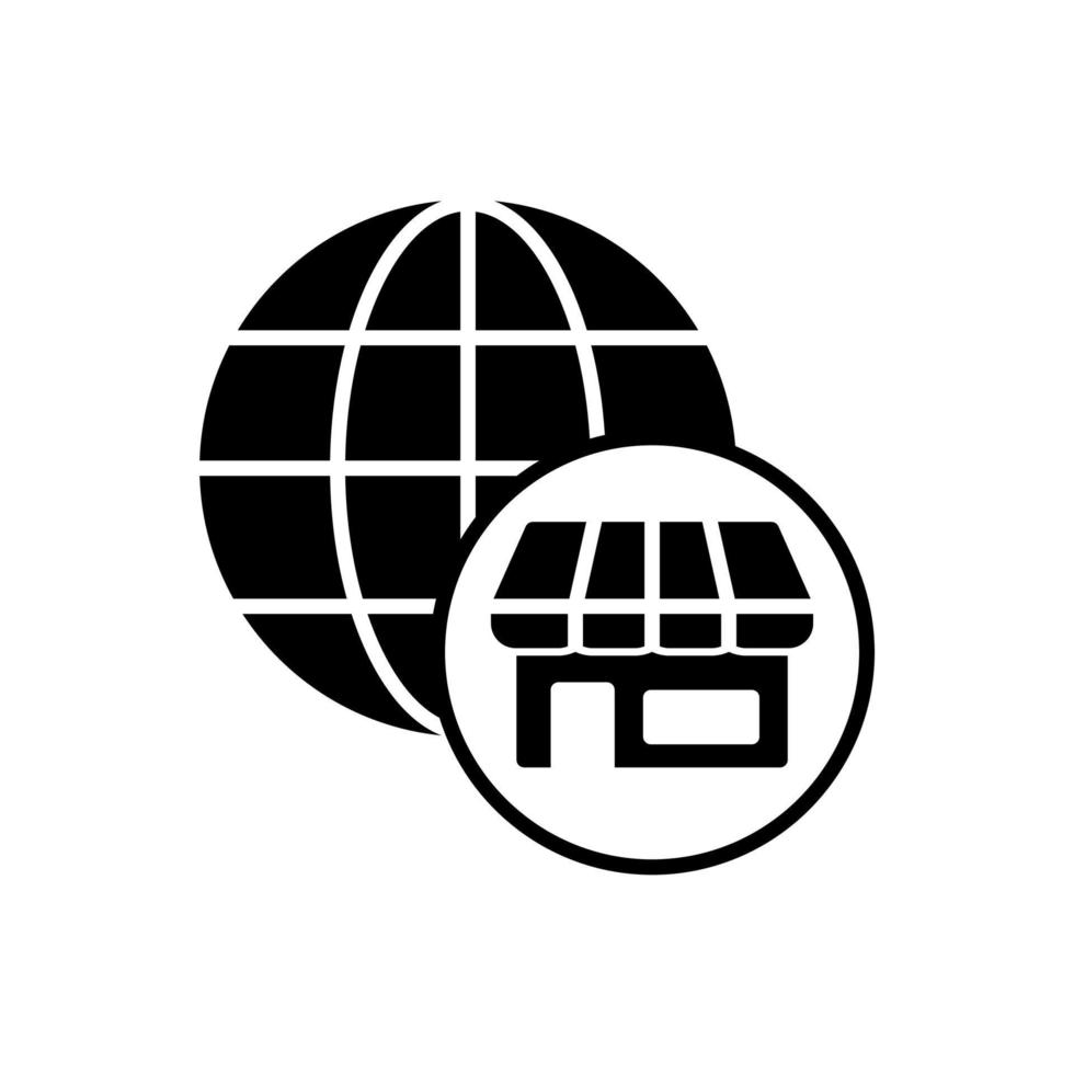 World market or e commerce icon for easy shopping of goods through