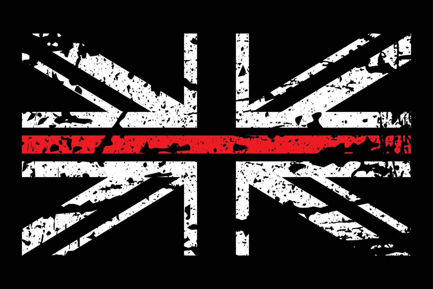 Delgado rojo línea Reino Unido bandera diseño vector