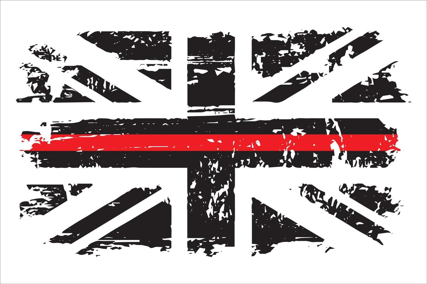 británico Delgado rojo línea bandera diseño vector