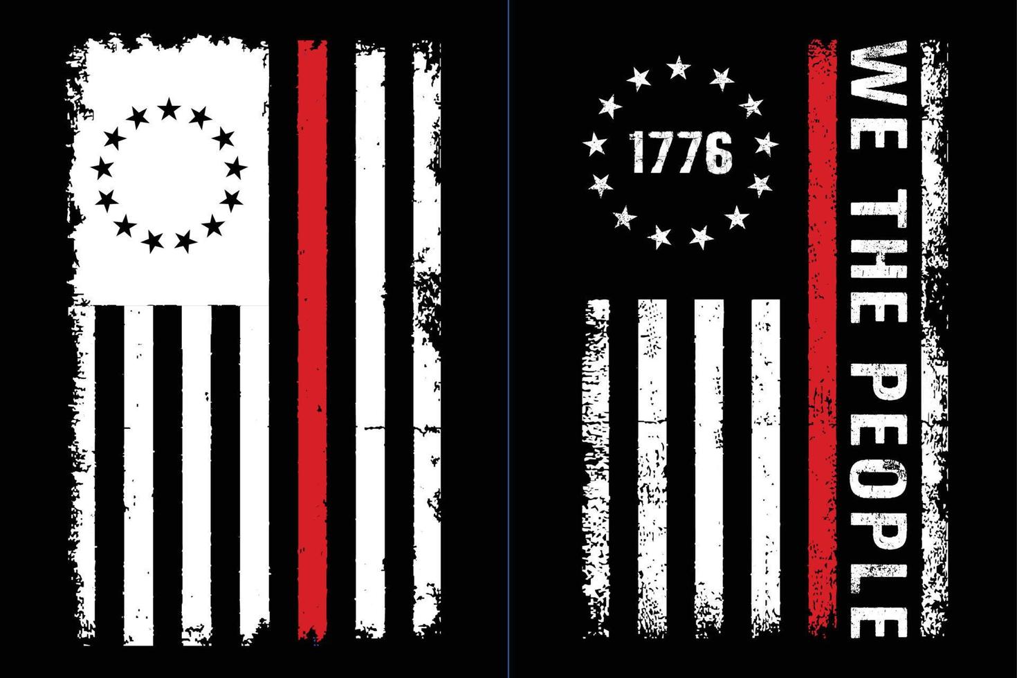 Thin Red Line We The People vector