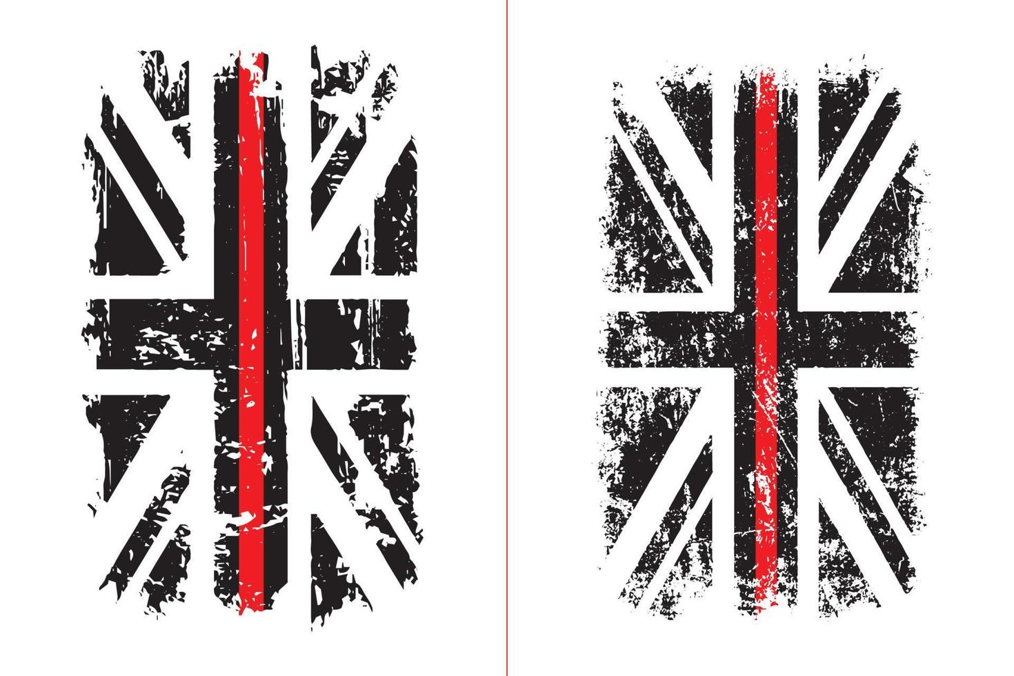 Thin Red L ine Uk Flag Design vector