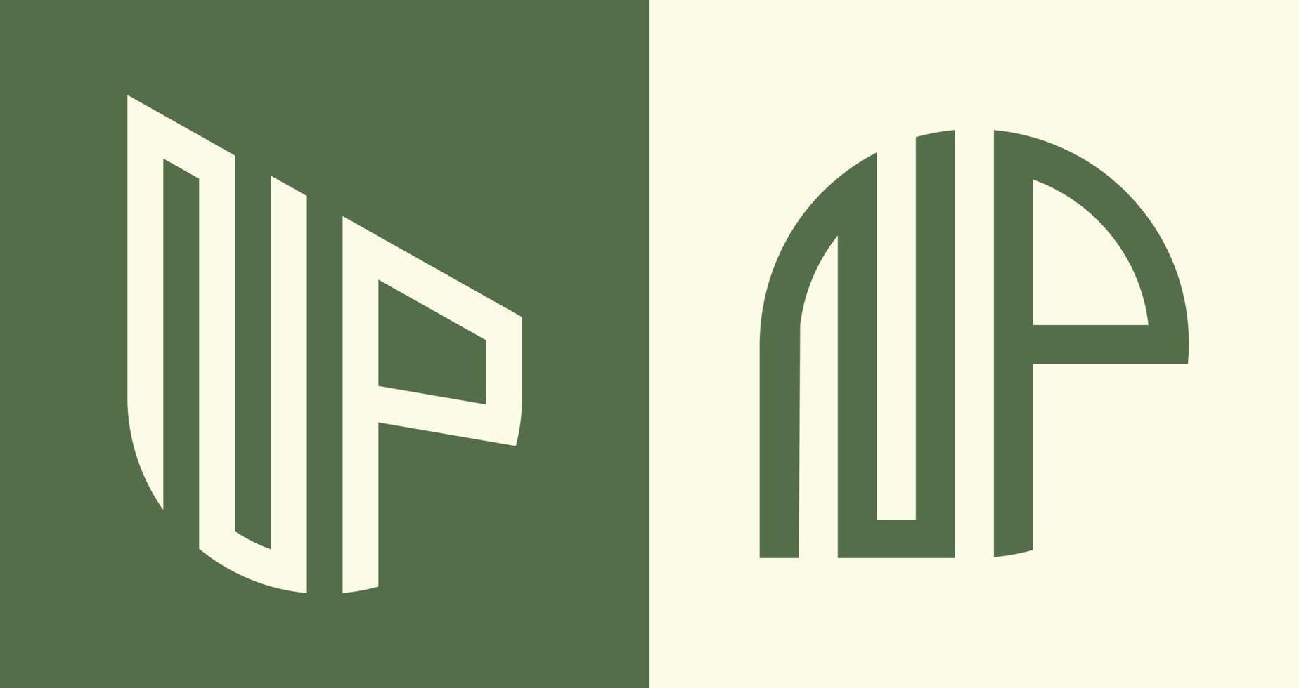 Creative simple Initial Letters NP Logo Designs Bundle. vector