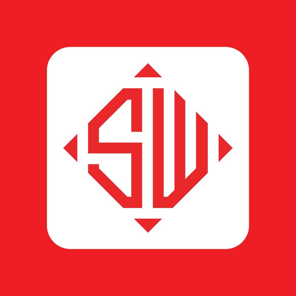 Creative simple Initial Monogram SW Logo Designs. vector