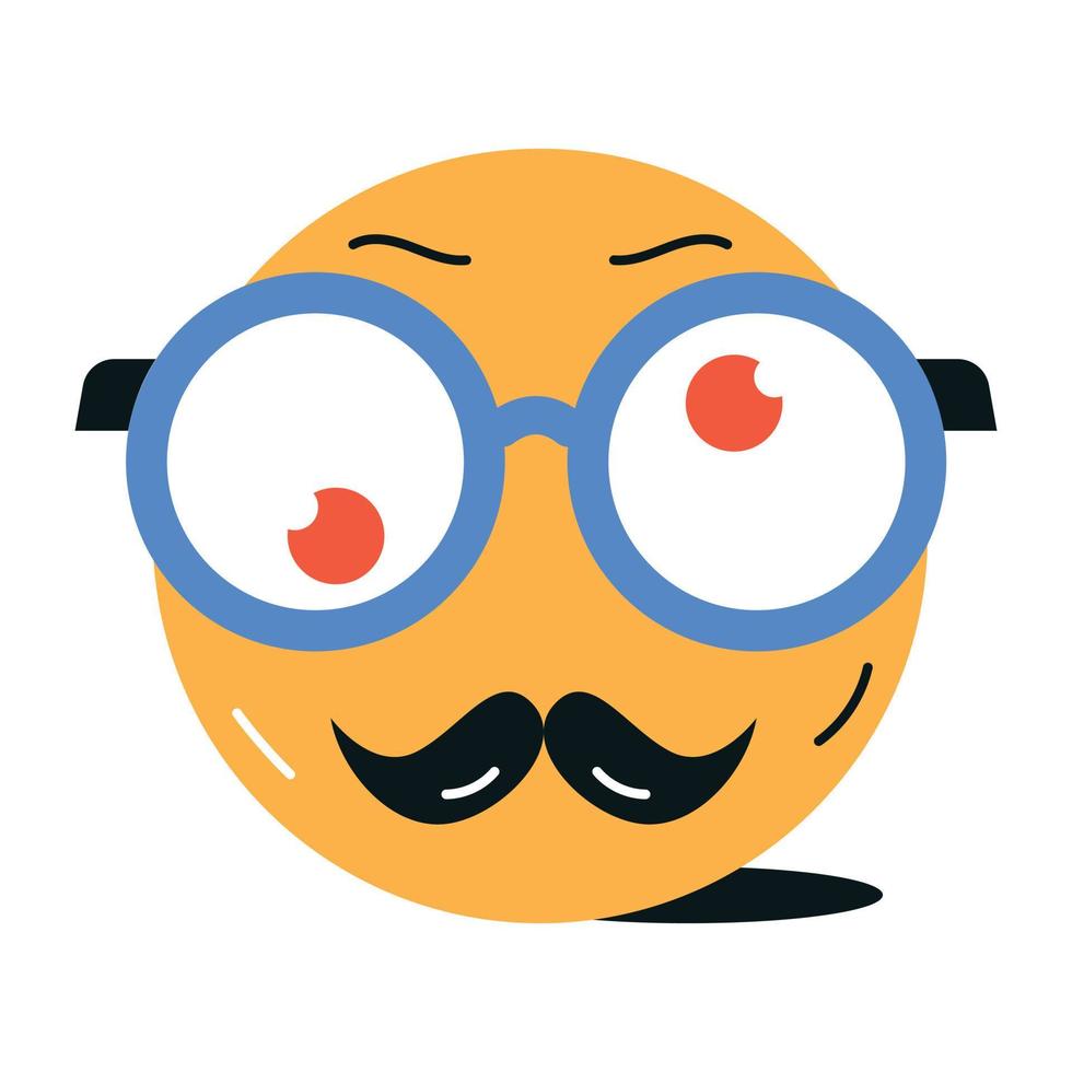 de moda nerd emoji vector