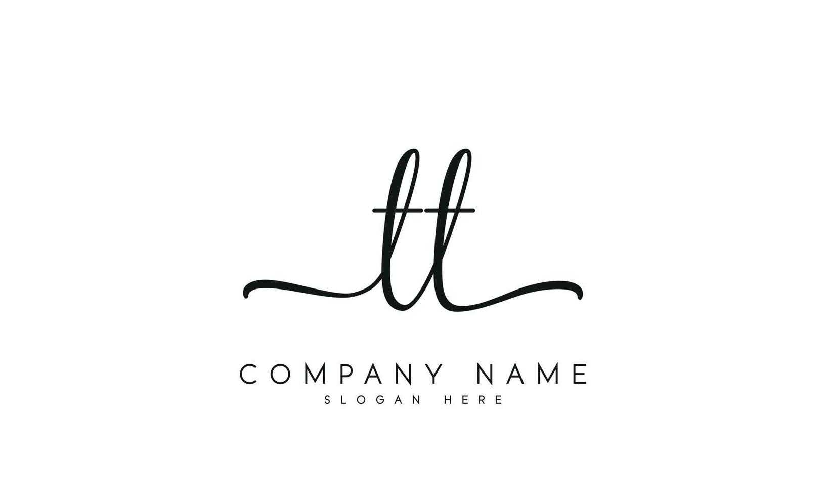Handwriting signature style letter tt ylogo design in white background. pro vector. vector