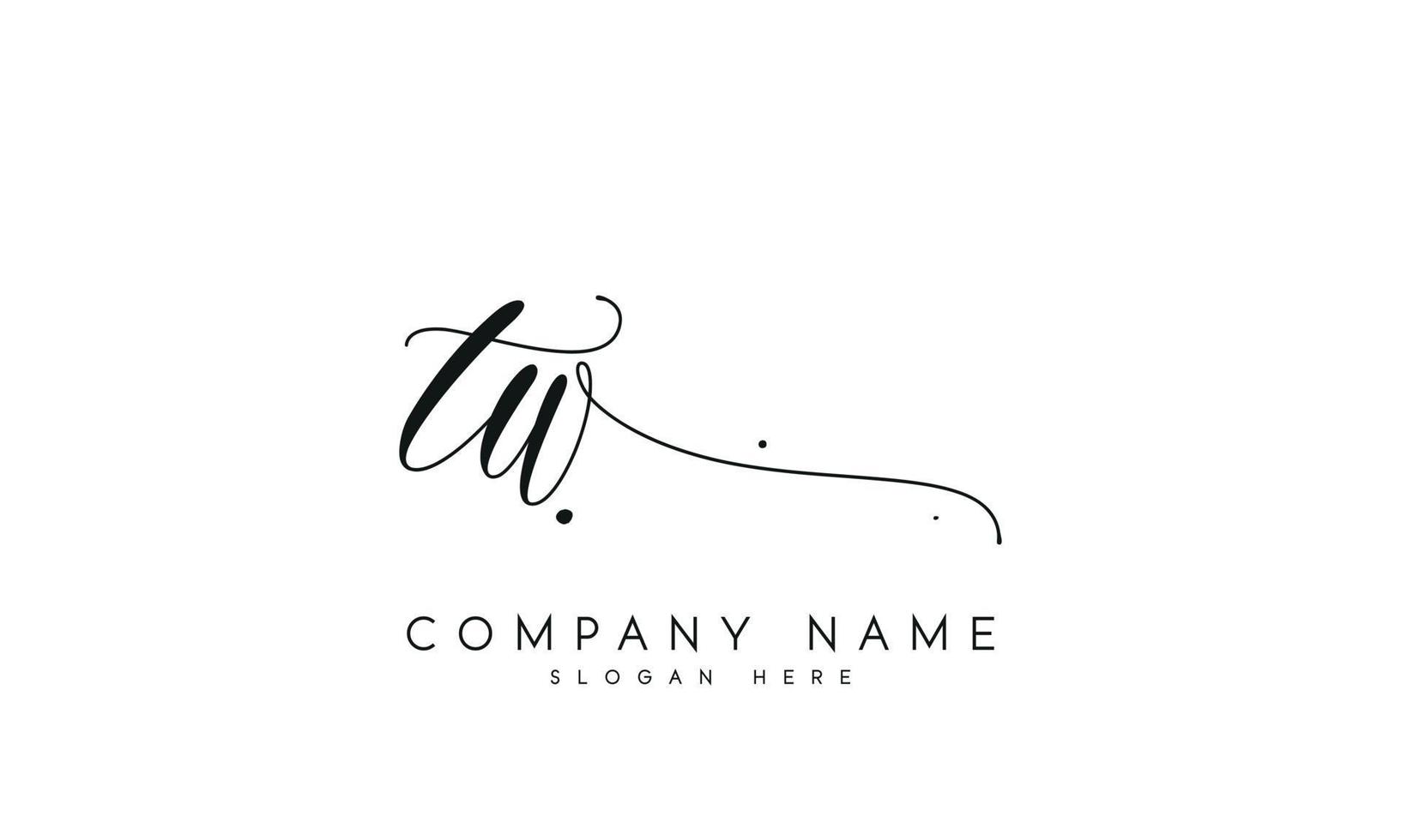 Handwriting signature style letter tw ylogo design in white background. pro vector. vector