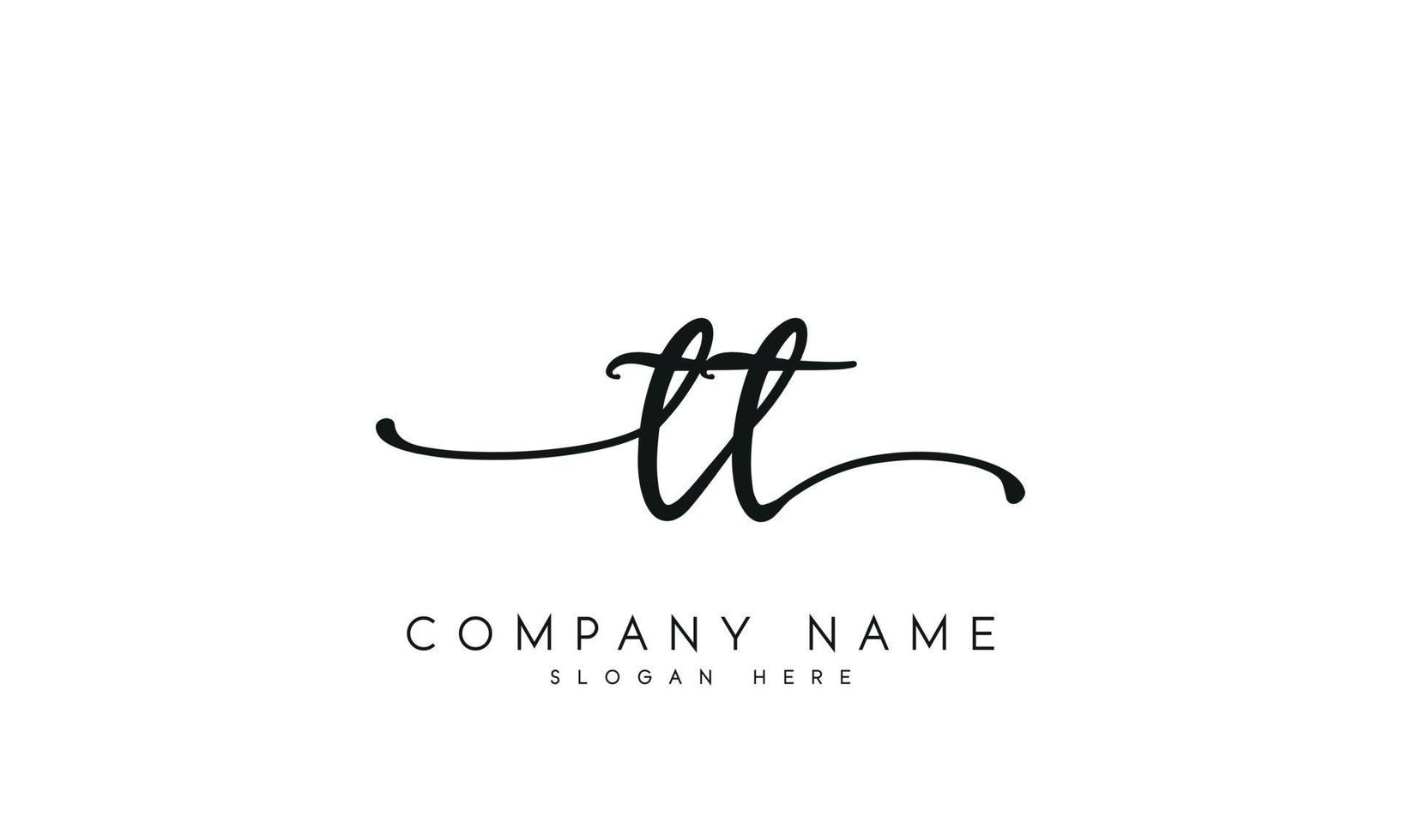 Handwriting signature style letter tt ylogo design in white background. pro vector. vector