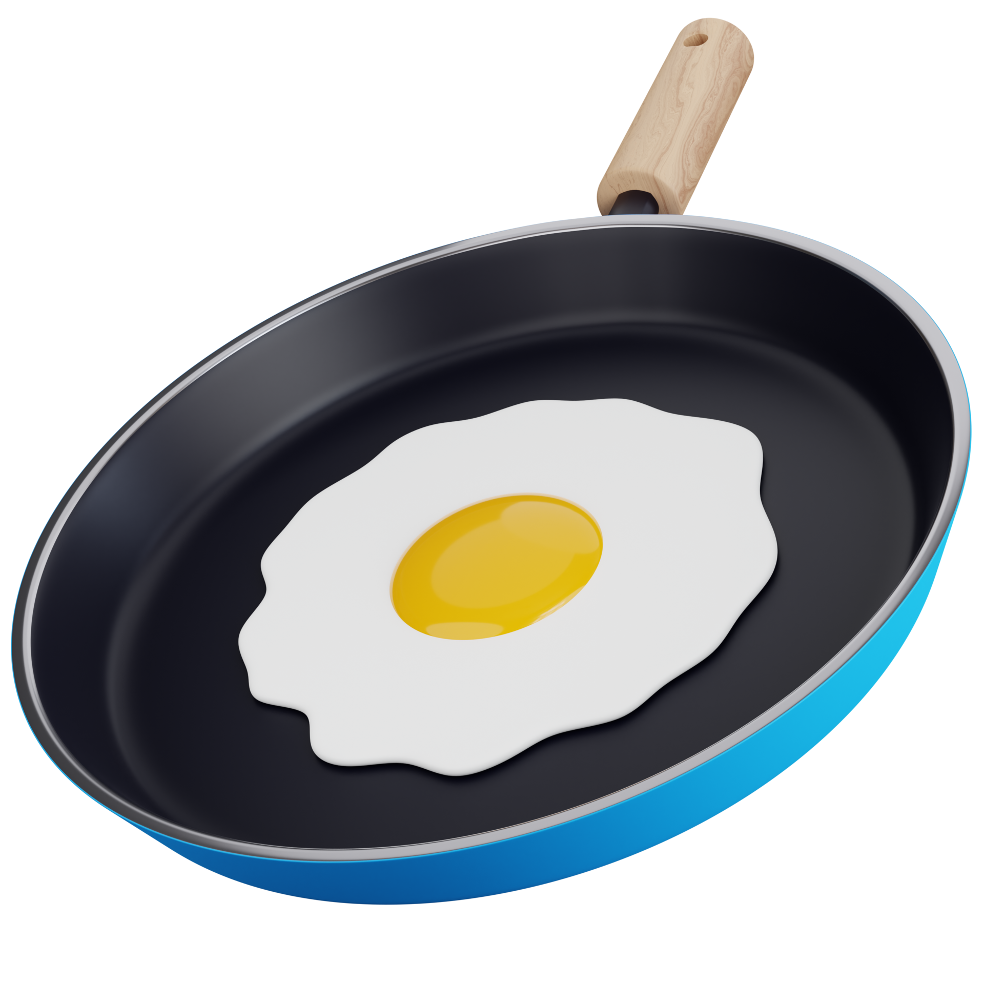 Smile eggs on frying pan 3D Icon download in PNG, OBJ or Blend format