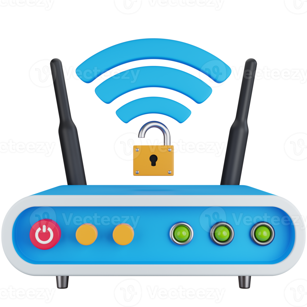3D Icon Illustration Wifi Router With Open Network png