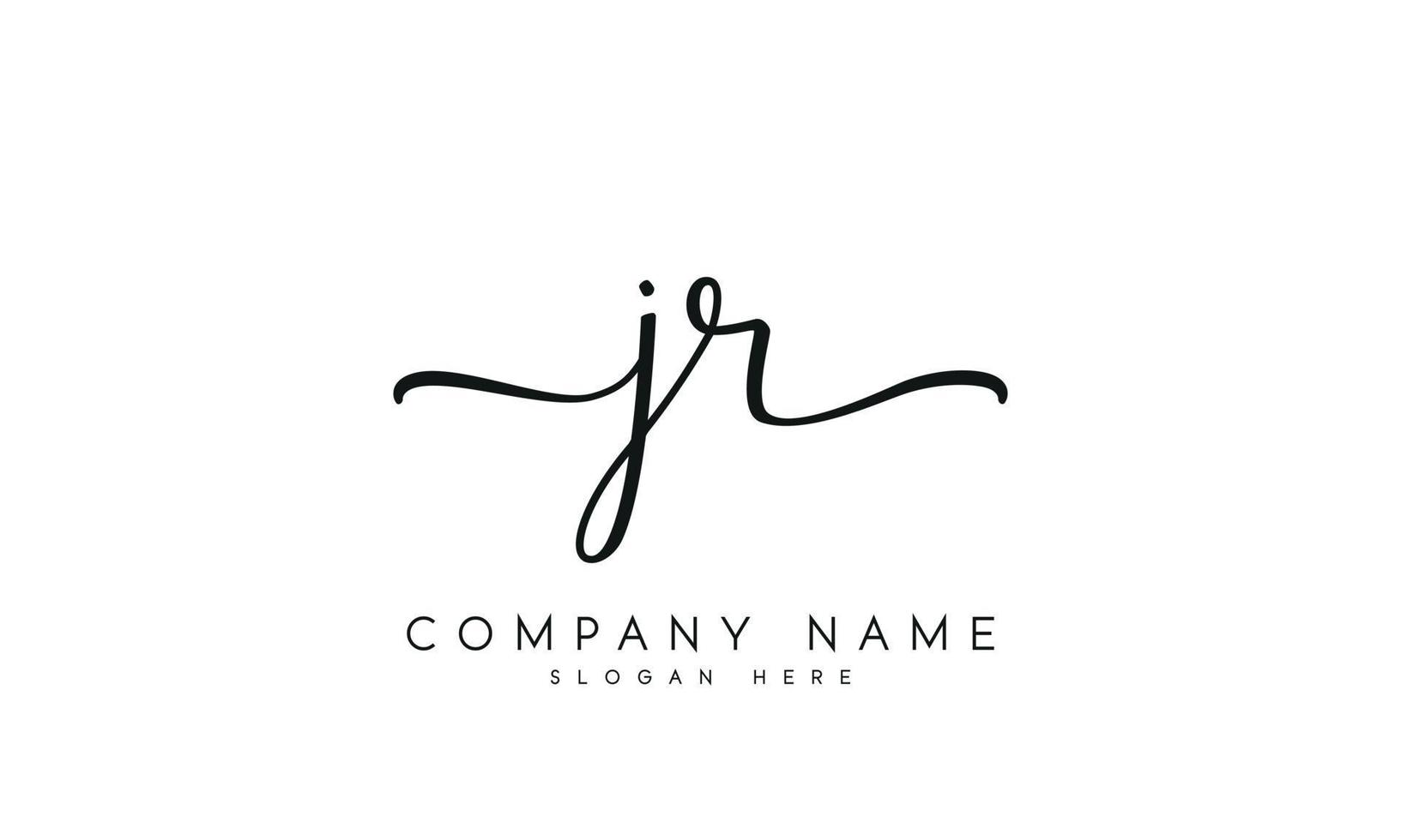Handwriting signature style letter jr logo design in white background. pro vector. vector
