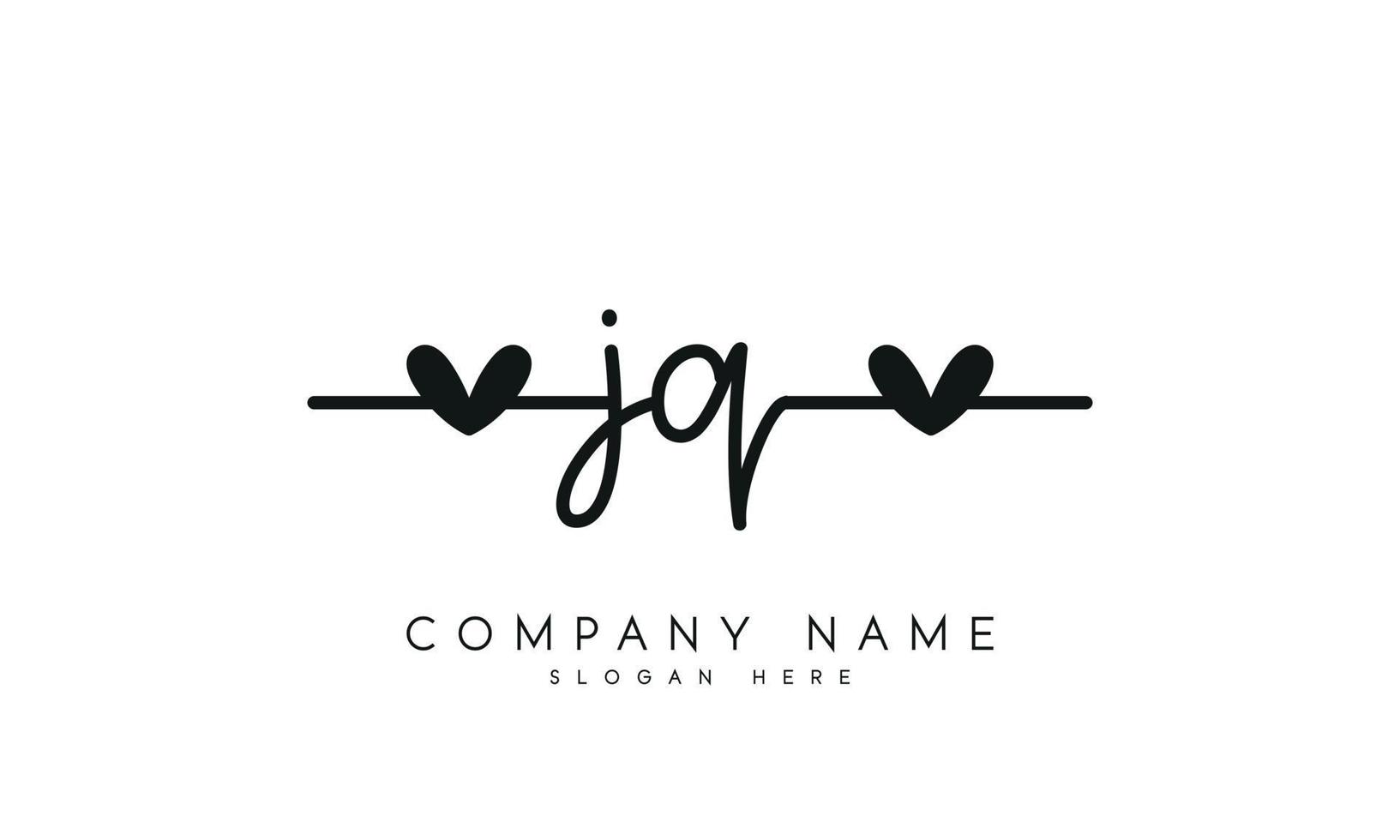 escritura firma estilo letra jq logo diseño en blanco antecedentes. Pro vector. vector