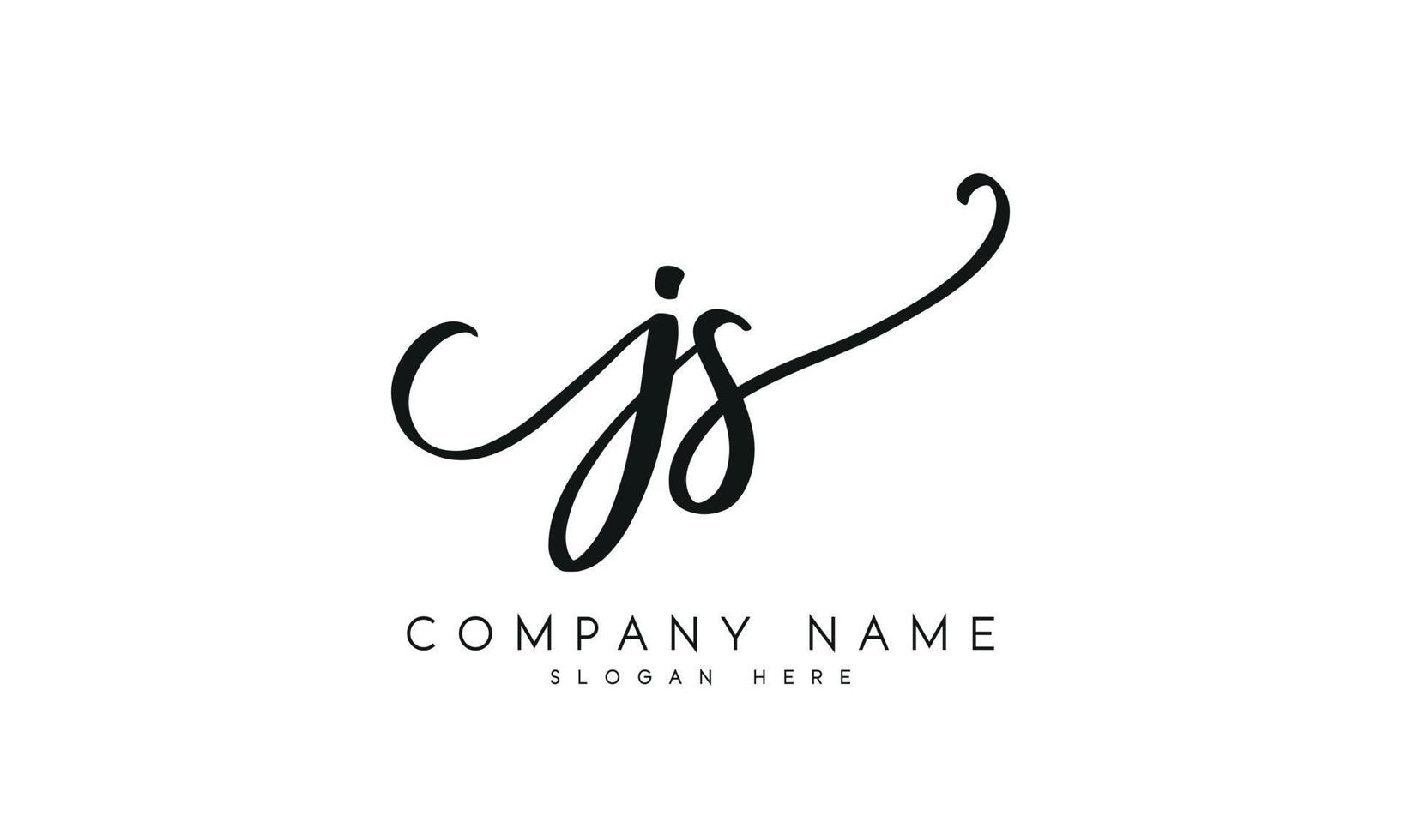 Handwriting signature style letter js logo design in white background. pro vector. vector
