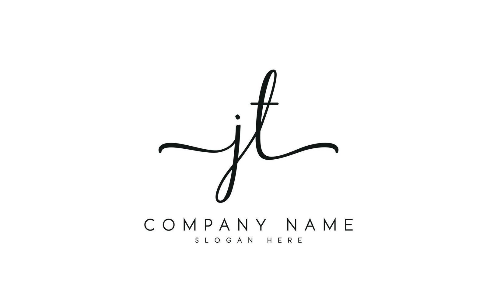 escritura firma estilo letra jt logo diseño en blanco antecedentes. Pro vector. vector