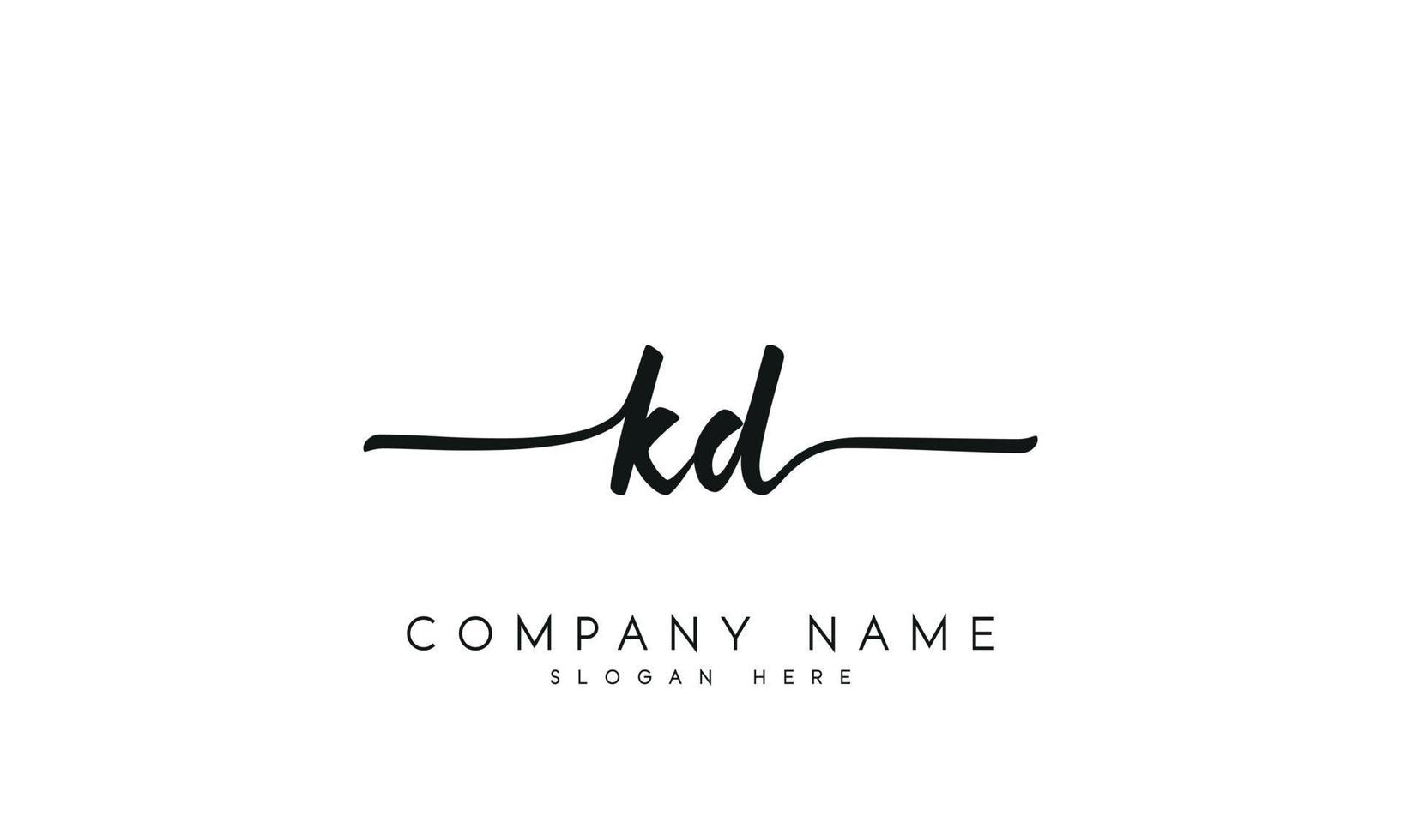 Handwriting signature style letter kd logo design in white background. pro vector. vector