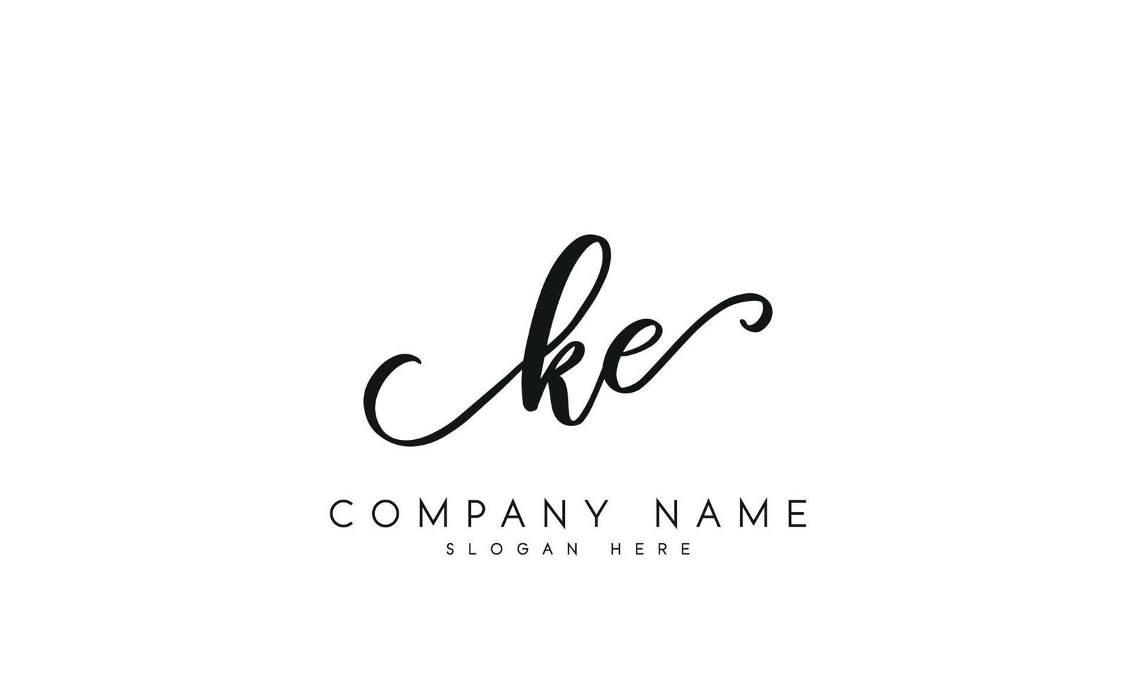 Handwriting signature style letter ke logo design in white background. pro vector. vector