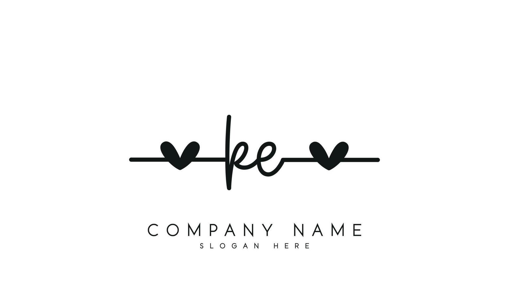 Handwriting signature style letter ke logo design in white background. pro vector. vector