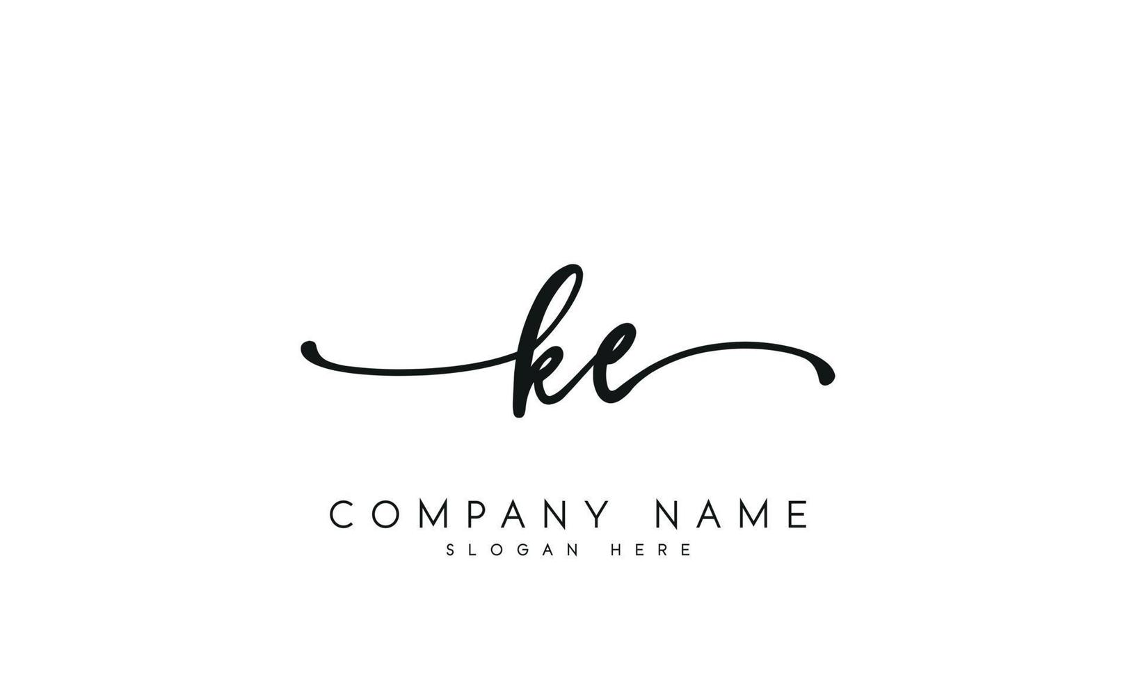 Handwriting signature style letter ke logo design in white background. pro vector. vector