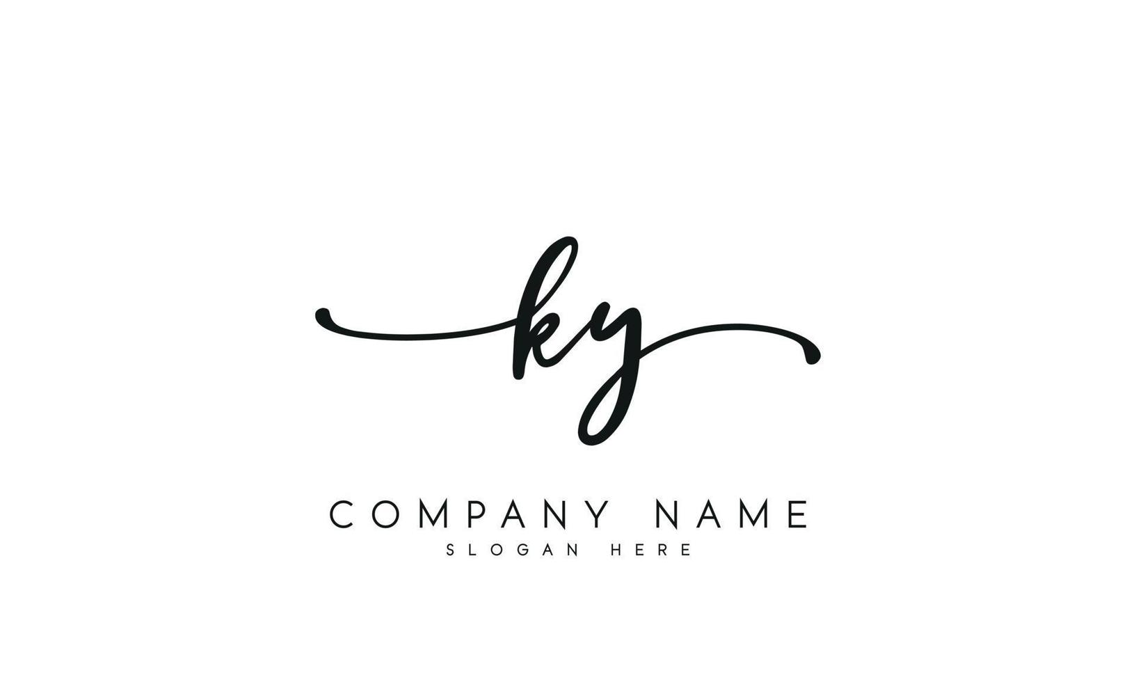 Handwriting signature style letter ky ylogo design in white background ...