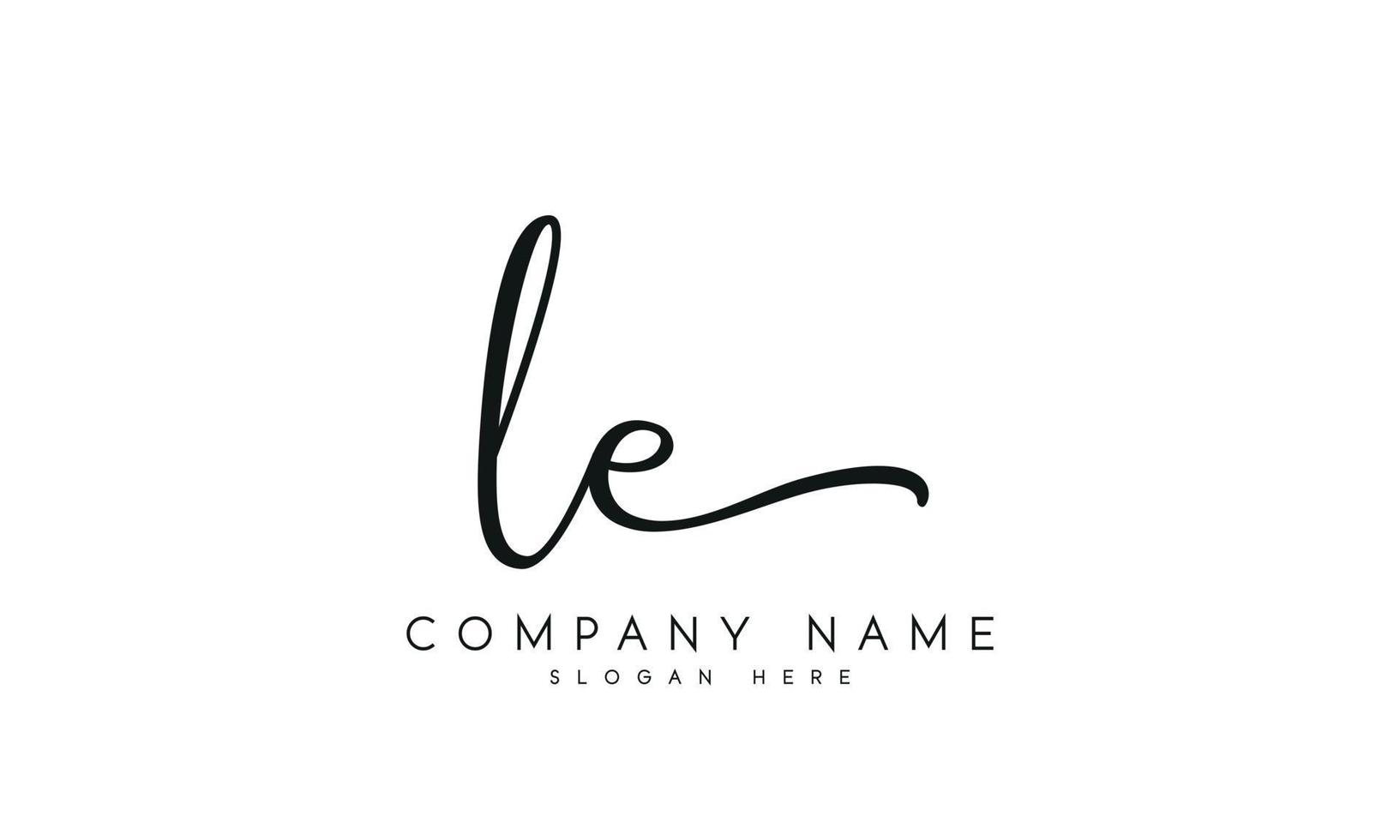 Handwriting signature style letter le ylogo design in white background. pro vector. vector