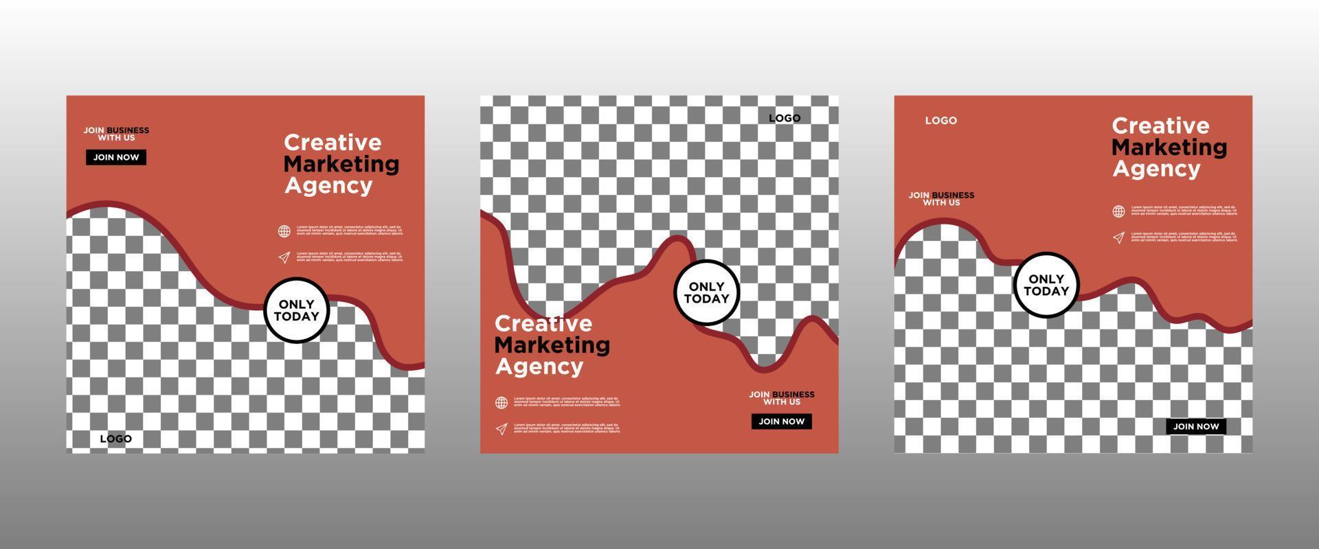 Digital business marketing banner for social media post template, Editable Post Template Social Media Banner vector